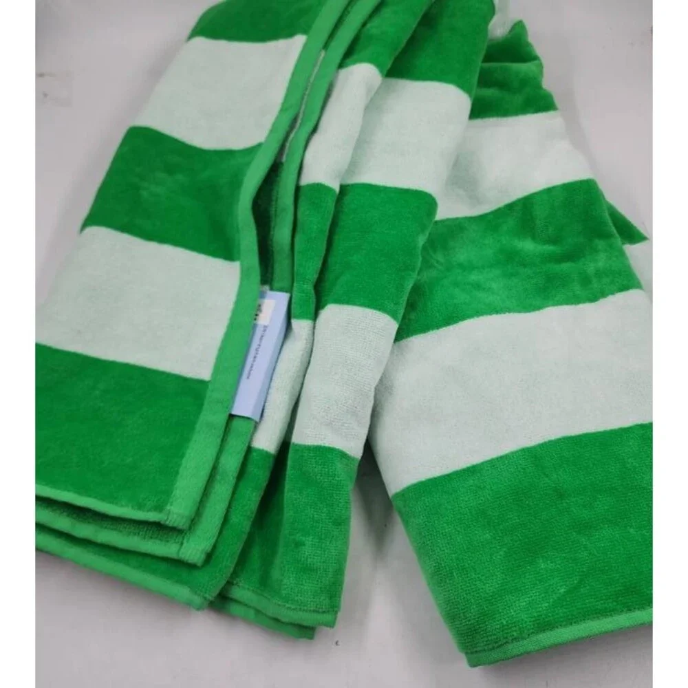 Aqua Striped Woven Beach Towel Unisex One Size Island Green